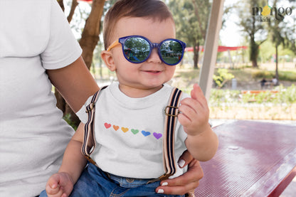 Rainbow Hearts Baby Onesie® Kids Shirt