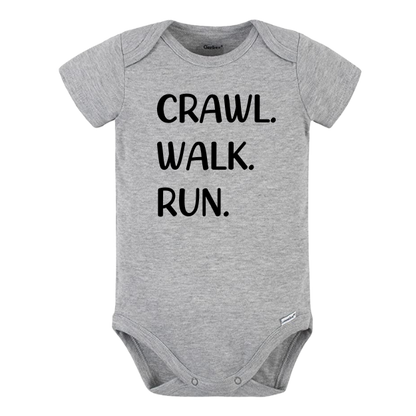 Cute Kids Tshirt Baby Onesies® Crawl Walk Run Baby Shower Gift Baby Announcement Ideas Newborn Gift