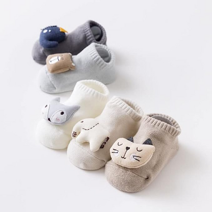 Anti-Slip Baby Short Socks Newborn Toddler Cotton Socks with Cute Animal Characters