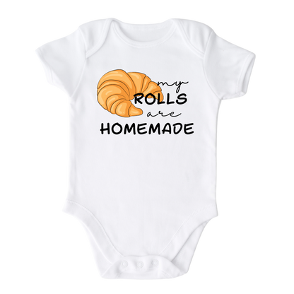 Kids Tshirt Baby Onesie® My Rolls are Homemade Baby Bodysuit Newborn Outfit Croissant Shirt