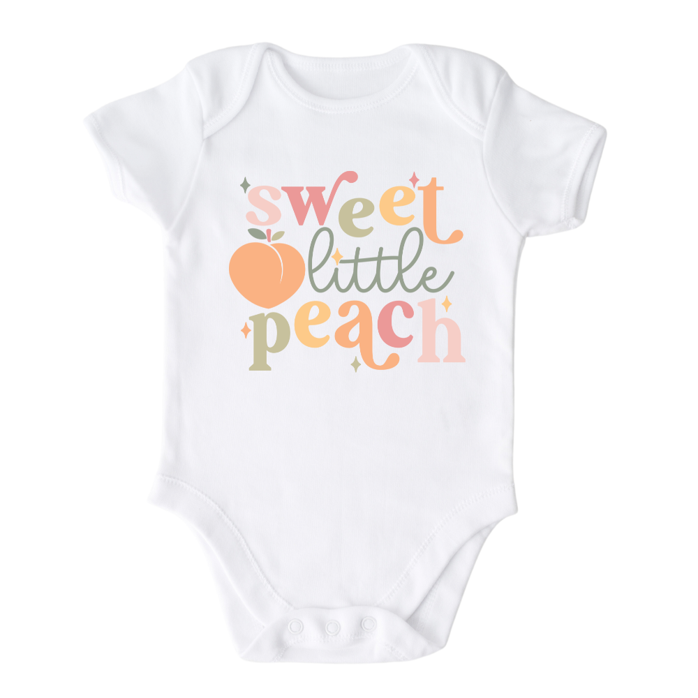 Peach Kid Tshirt Baby Onesie® Sweet Little Peach Baby Bodysuit Newborn Outfit