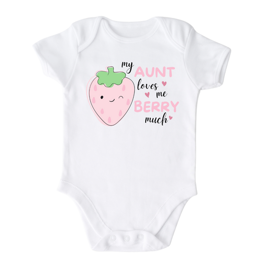 My Aunt Loves Me Berry Much Baby Onesie