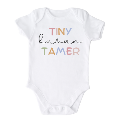 Kid Tshirt Baby Onesie® Tiny Human Tamer Funny Outfit for Baby Shower Gift