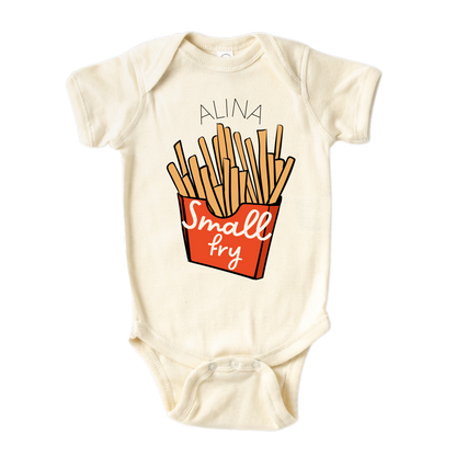 Cute French Fries Kid Tshirt - Small Fry Baby Onsie - Funny Baby Onesie - Newborn Gift - Custom Name