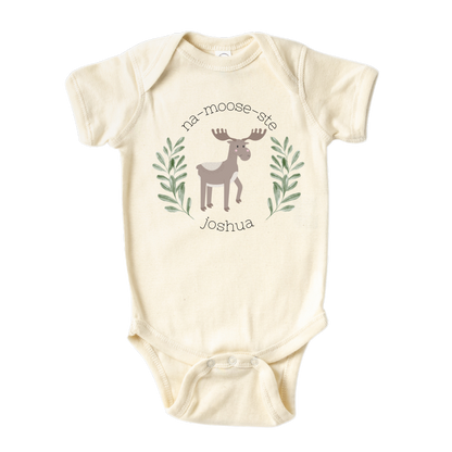 Natural Baby Onesie - Cute Baby Onsie - Custom Baby Gift - Personalized Name Baby Clothes - Kid Tshirt - Moose Shirt