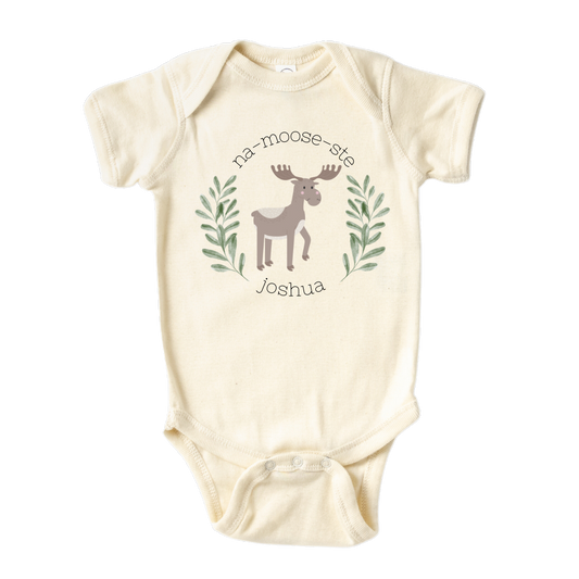 Natural Baby Onesie - Cute Baby Onsie - Custom Baby Gift - Personalized Name Baby Clothes - Kid Tshirt - Moose Shirt