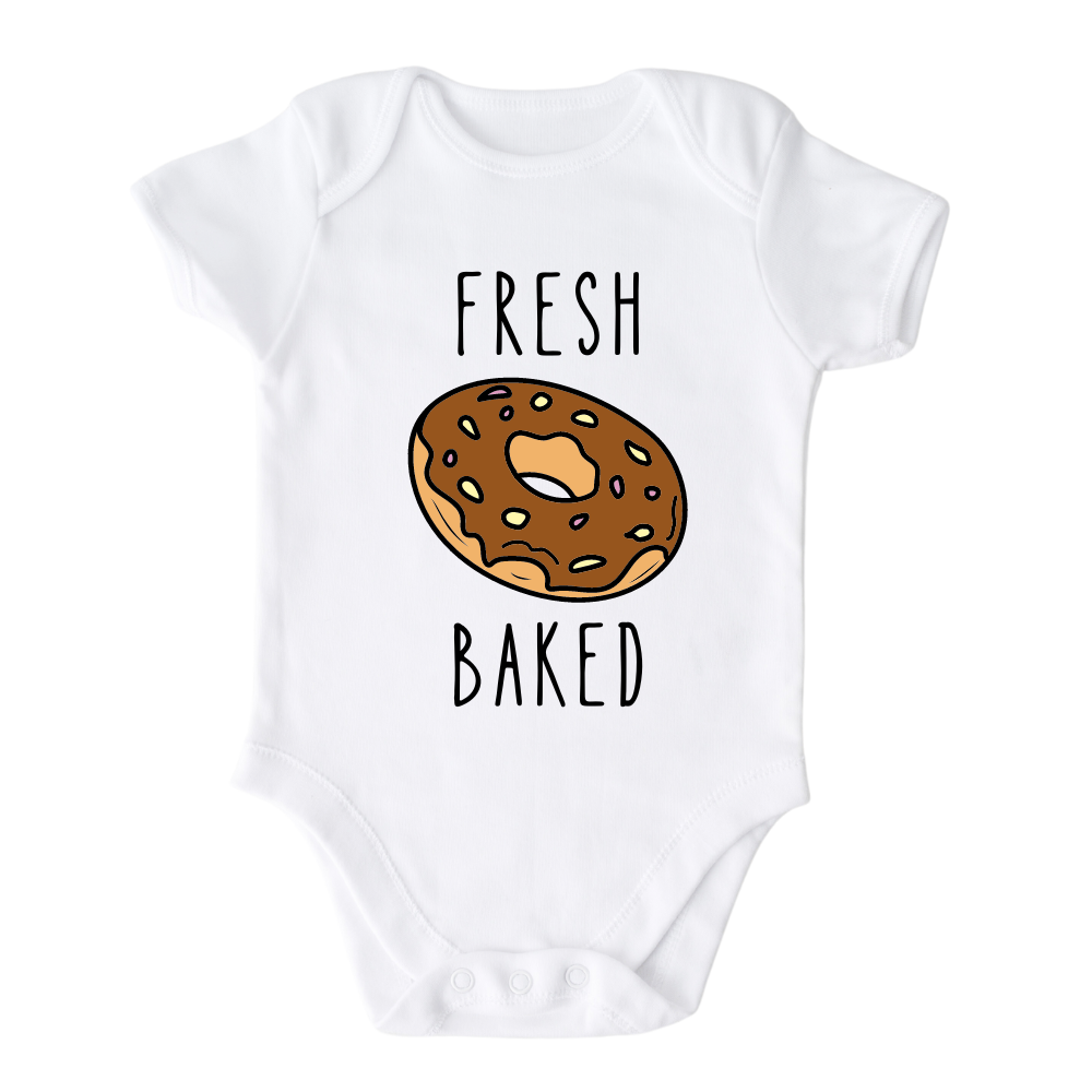 Donut Kid Tshirt Baby Onesie® Fresh Baked Baby Bodysuit Newborn Outfit Baby Shower