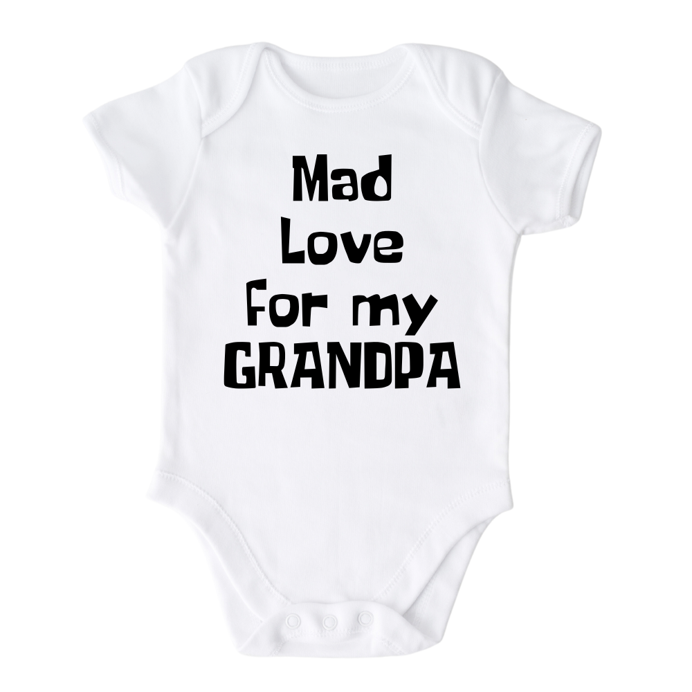 Personalized Outfit Mad Love for My Grandpa Name Baby Onesie®