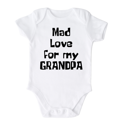 Personalized Outfit Mad Love for My Grandpa Name Baby Onesie®