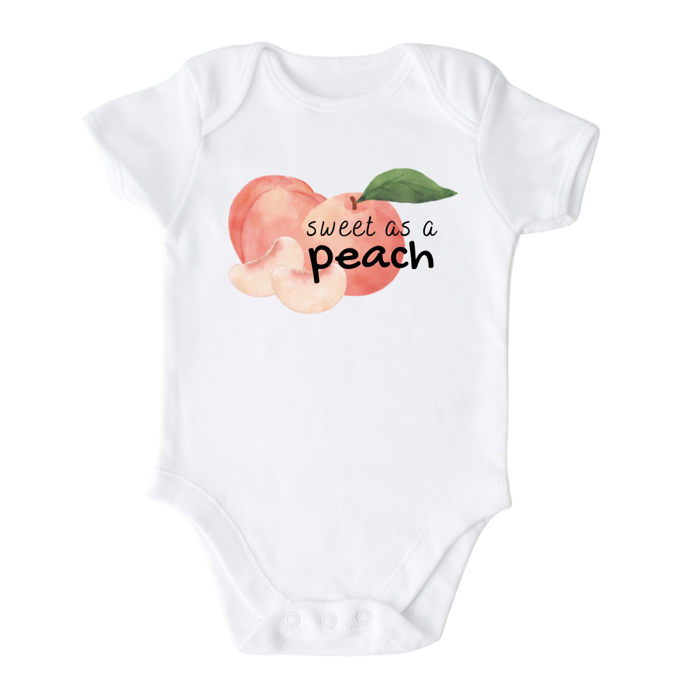 Kids Tshirt Baby Onesie® Sweet As A Peach Baby Bodysuit Newborn Outfit Baby Shower