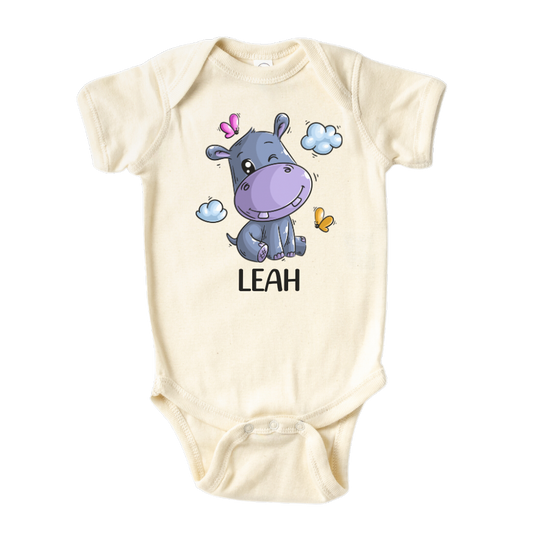 Personalized Baby Onesies® Hippo Baby Bodysuit for Newborn Outfit for Baby Shower Gift Ideas Custom Baby Gift