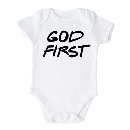 Baby Onesie® God First Religious Baby Infant Clothing for Baby Shower Gift