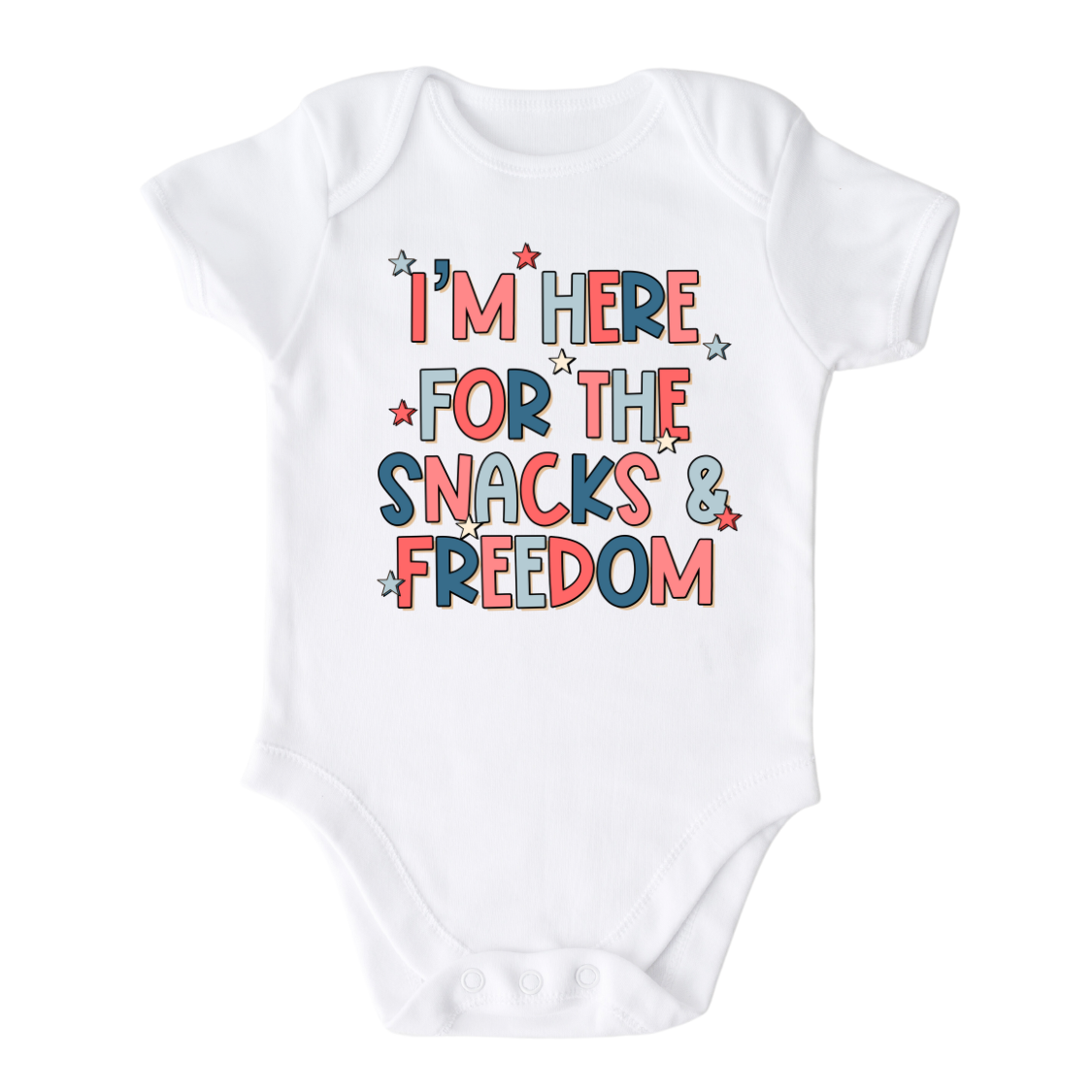 Baby Onesie® I'm Here For The Snacks & Freedom Cute Infant Clothing for Baby Shower Gift