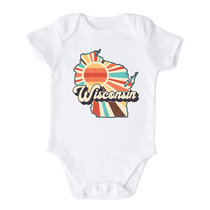 Wisconsin Baby Onesie® Wisconsin State Shirt for Kids Tshirt Nevada Bodysuit for Baby Gift