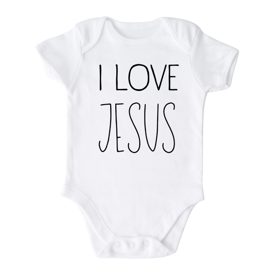 Baby Onesie® I Love Jesus Religious Baby Infant Clothing for Baby Shower Gift