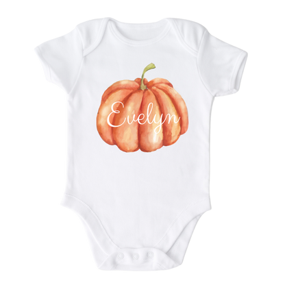 Cute Baby Onesie - Baby Clothes - Baby Bodysuit - Baby Gift - Custom Baby Outfit with a cute pumpkin design, customizable with names