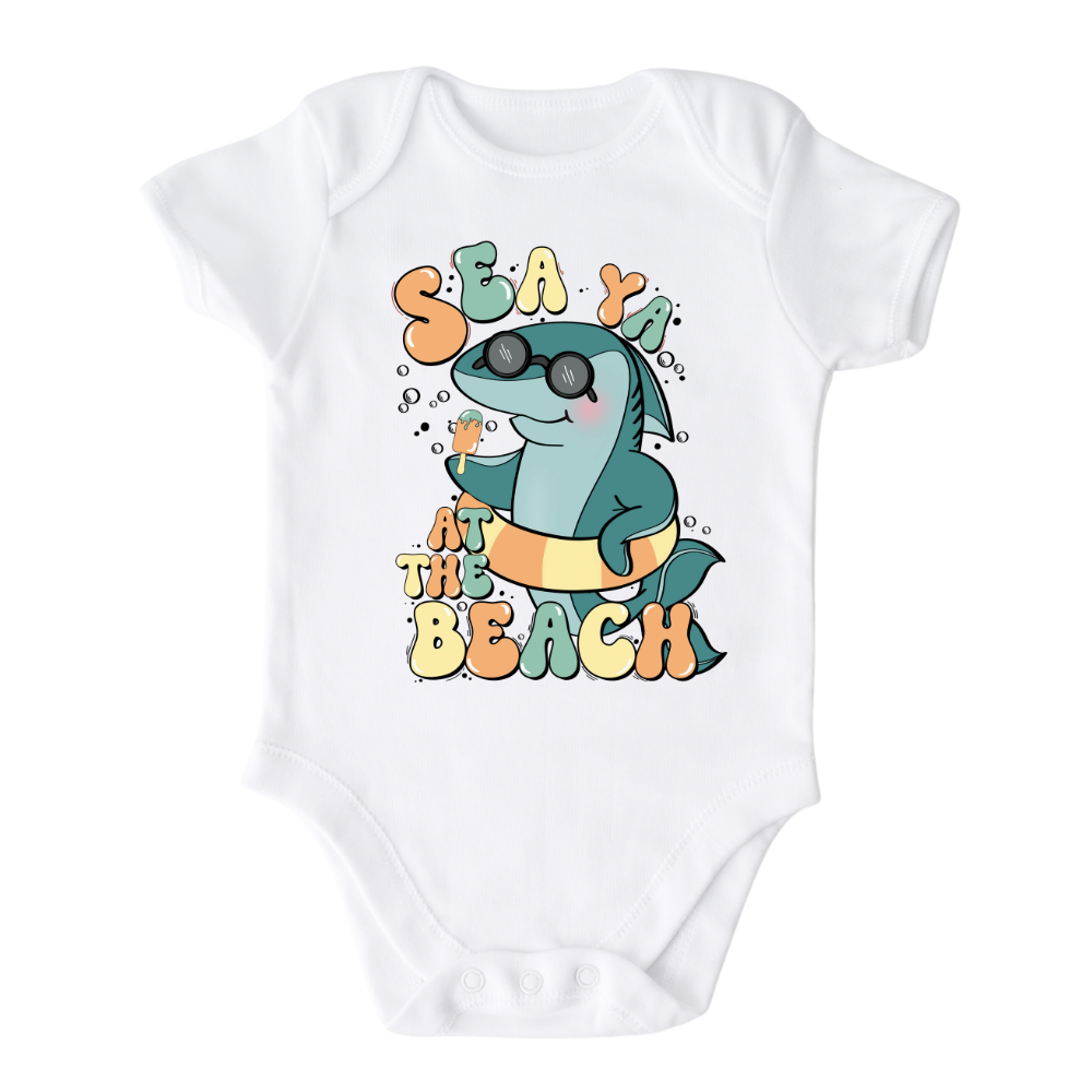 Children Tshirt Baby Onesie® Baby Shark See Ya At The Beach Bodysuit Baby Shower Gift