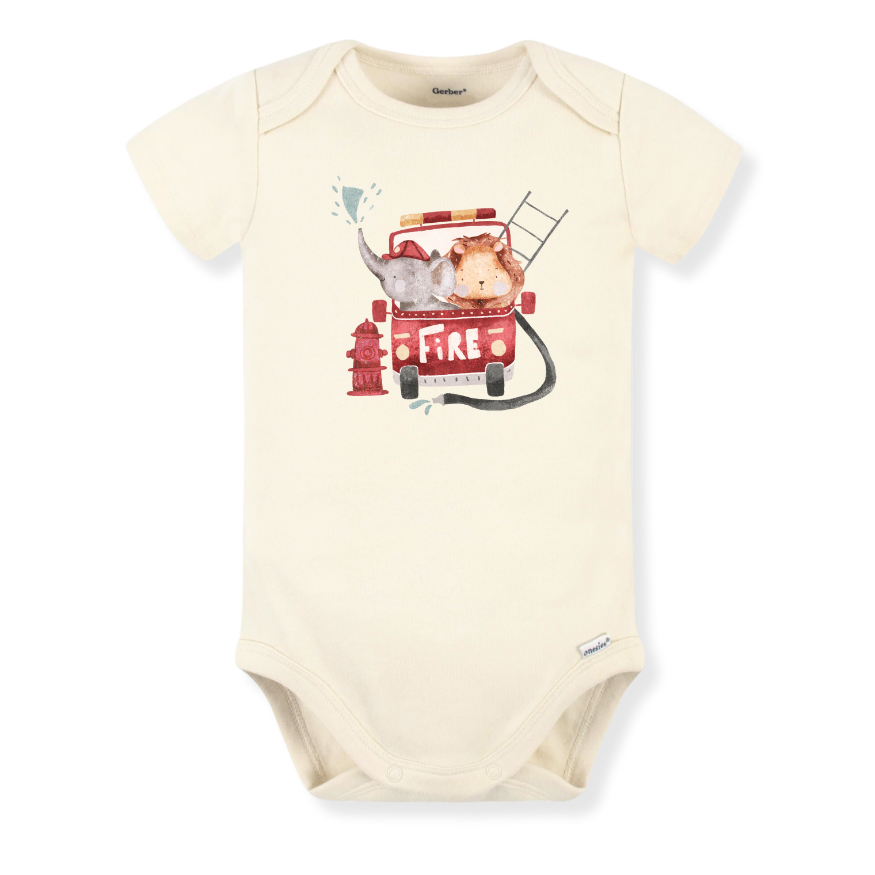 Cute Firefighter Baby Bodysuit Cute Fire Fighter Baby Gift for Baby Shower Gift Pregnancy Surprise Ideas Fire Truck