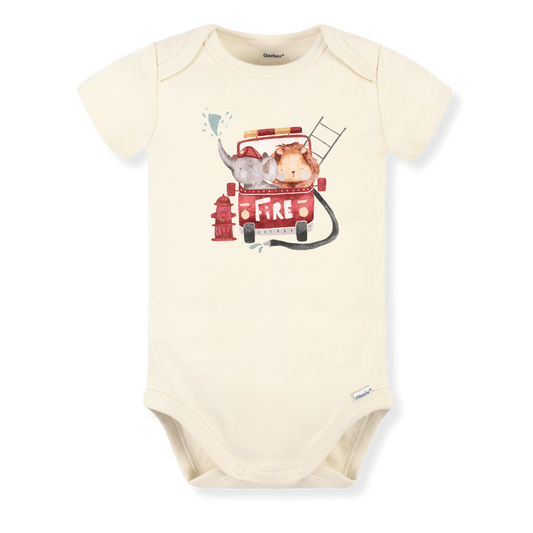 Cute Firefighter Baby Bodysuit Cute Fire Fighter Baby Gift for Baby Shower Gift Pregnancy Surprise Ideas Fire Truck