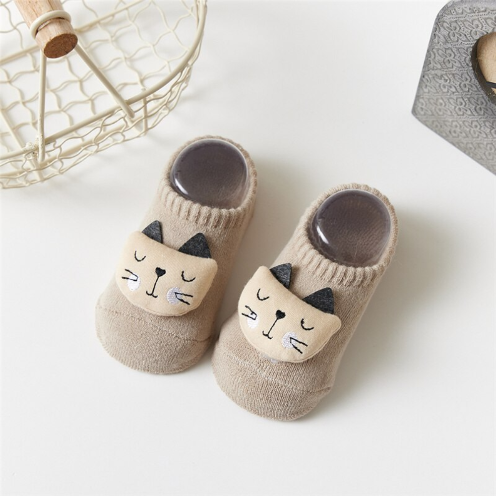 Anti-Slip Baby Short Socks Newborn Toddler Cotton Socks with Cute Animal Characters