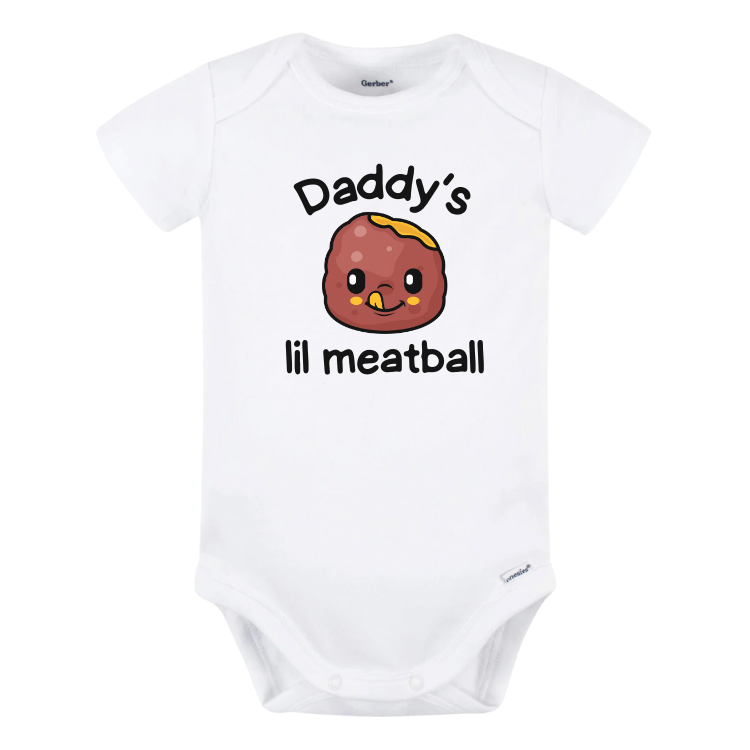 Personalized Baby Onesies® Funny Meatball Baby Bodysuit for Newborn Outfit for Baby Shower Gift Custom Baby Gift Father's Day Gift Ideas