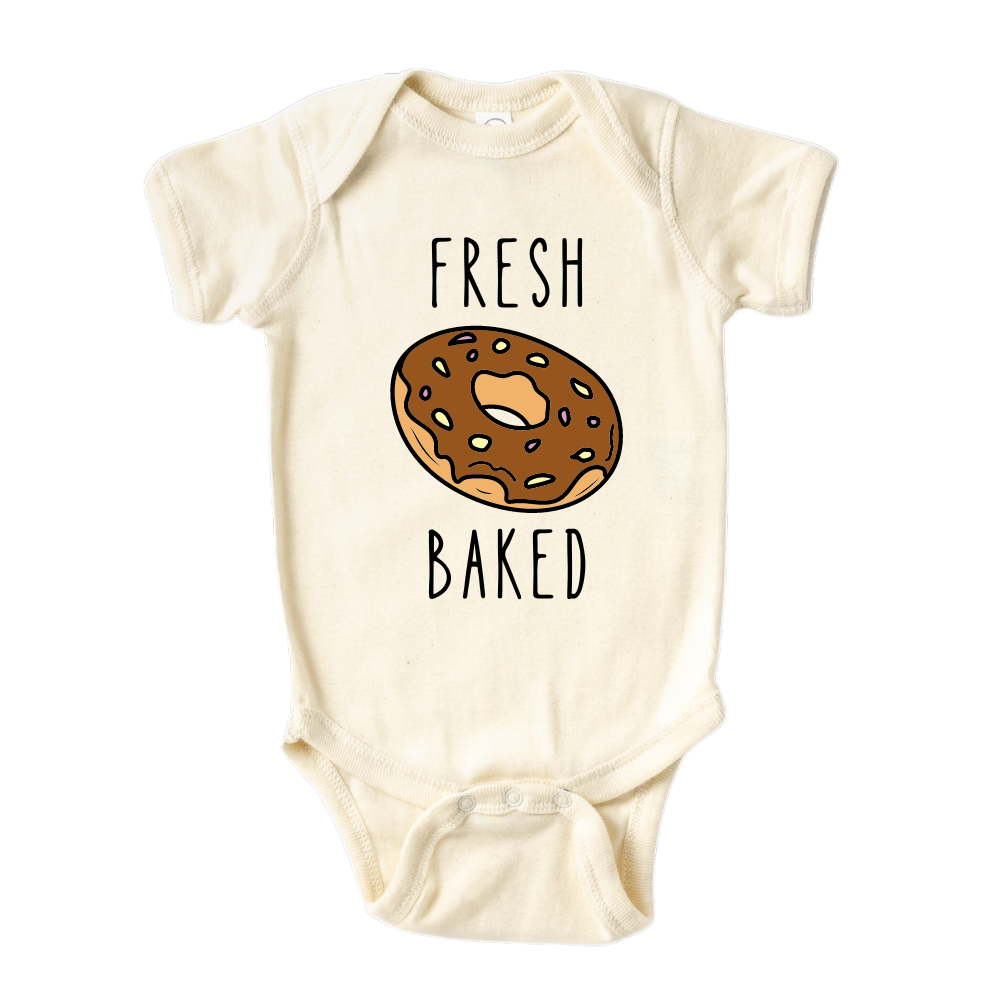 Donut Kid Tshirt Baby Onesie® Fresh Baked Baby Bodysuit Newborn Outfit Baby Shower