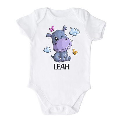 Personalized Baby Onesies® Hippo Baby Bodysuit for Newborn Outfit for Baby Shower Gift Ideas Custom Baby Gift