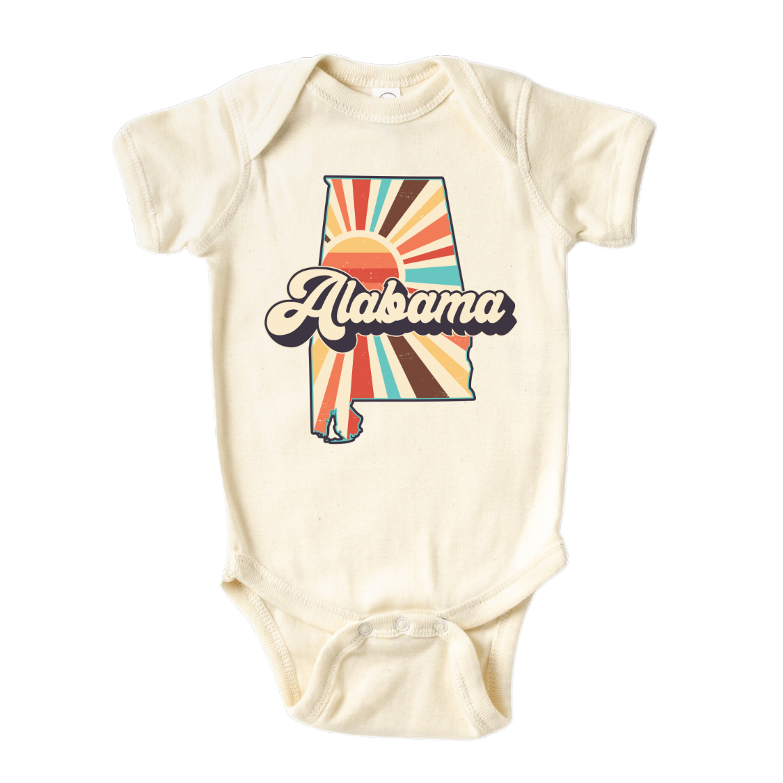 alabama state design, front image, natural color bodysuit