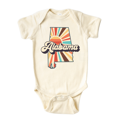 alabama state design, front image, natural color bodysuit