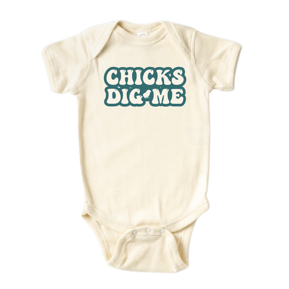 Kid Tshirt Chicks Dig Me Baby Onesie® Cute Baby Clothes for Easter Baby Outfit Newborn