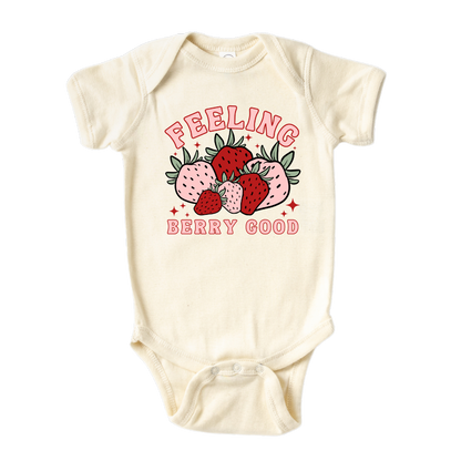 Strawberry Kid Tshirt Baby Onesie® Feeling Berry Good Strawberry Baby Bodysuit Newborn Outfit