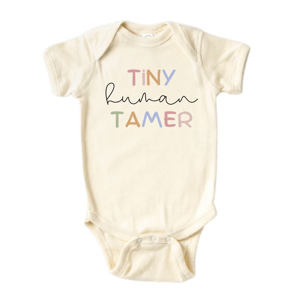 Kid Tshirt Baby Onesie® Tiny Human Tamer Funny Outfit for Baby Shower Gift