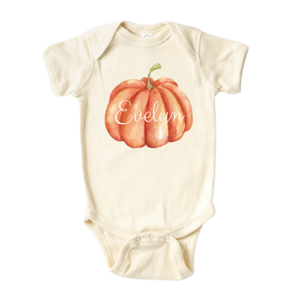 Cute Baby Onesie - Baby Clothes - Baby Bodysuit - Baby Gift - Custom Baby Outfit with a cute pumpkin design, customizable with names