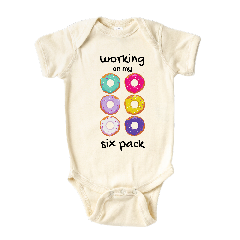 Donut Kids Tshirt Baby Onesie® Working On My Six Pack Baby Bodysuit Newborn Outfit