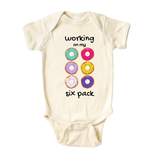 Donut Kids Tshirt Baby Onesie® Working On My Six Pack Baby Bodysuit Newborn Outfit