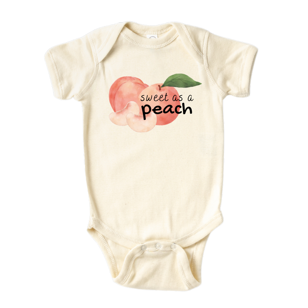 Kids Tshirt Baby Onesie® Sweet As A Peach Baby Bodysuit Newborn Outfit Baby Shower