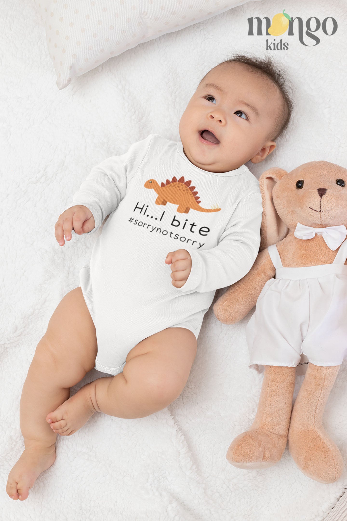 Baby Onesie® Hi I Bite Dinosaur Infant Clothing for Baby Shower Gift