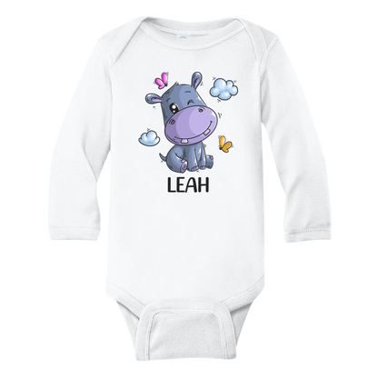 Personalized Baby Onesies® Hippo Baby Bodysuit for Newborn Outfit for Baby Shower Gift Ideas Custom Baby Gift