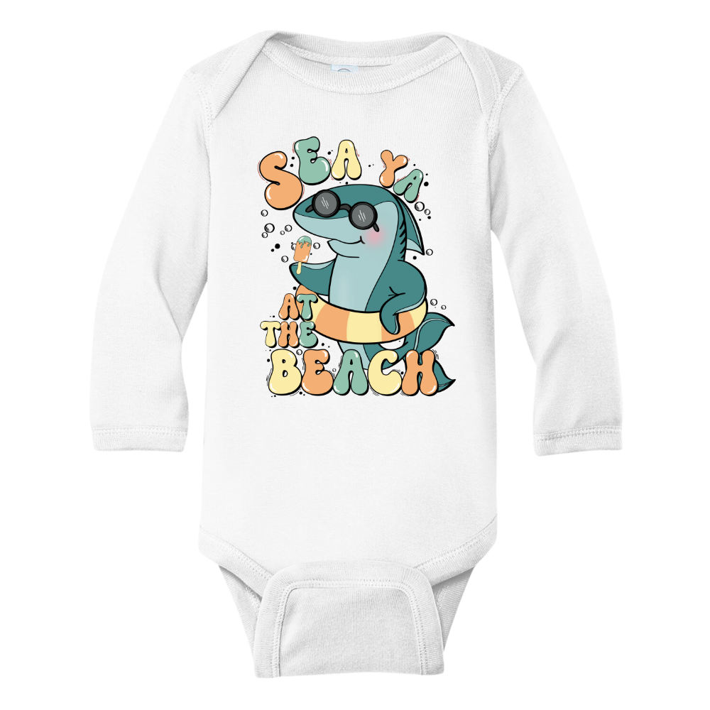 Children Tshirt Baby Onesie® Baby Shark See Ya At The Beach Bodysuit Baby Shower Gift