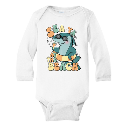 Children Tshirt Baby Onesie® Baby Shark See Ya At The Beach Bodysuit Baby Shower Gift