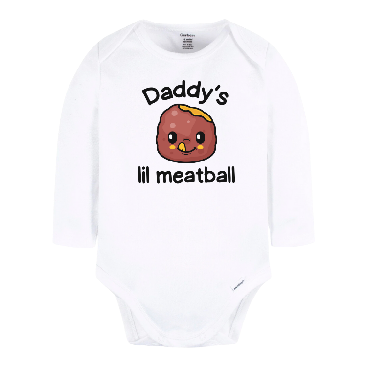 Personalized Baby Onesies® Funny Meatball Baby Bodysuit for Newborn Outfit for Baby Shower Gift Custom Baby Gift Father's Day Gift Ideas