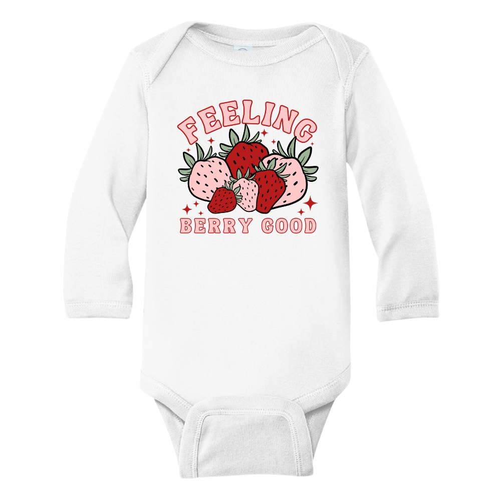 Strawberry Kid Tshirt Baby Onesie® Feeling Berry Good Strawberry Baby Bodysuit Newborn Outfit