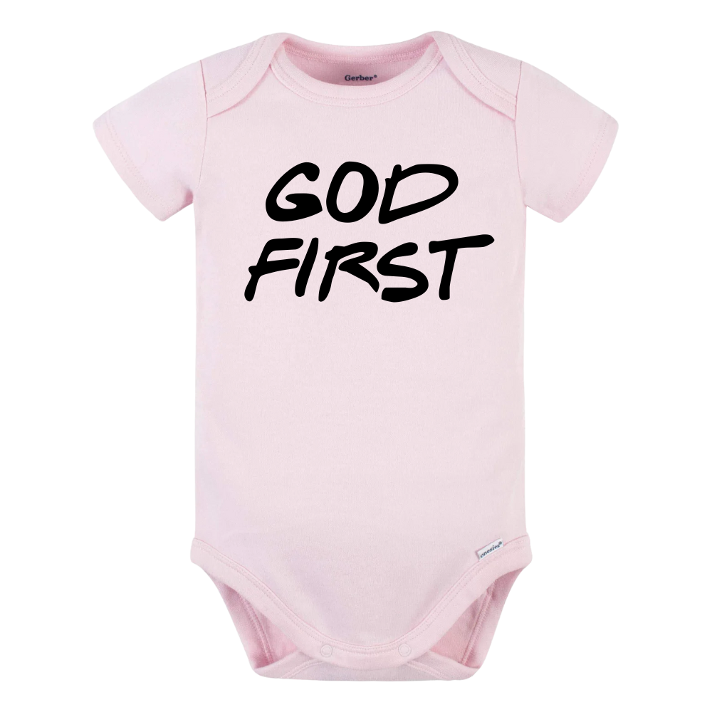 Baby Onesie® God First Religious Baby Infant Clothing for Baby Shower Gift