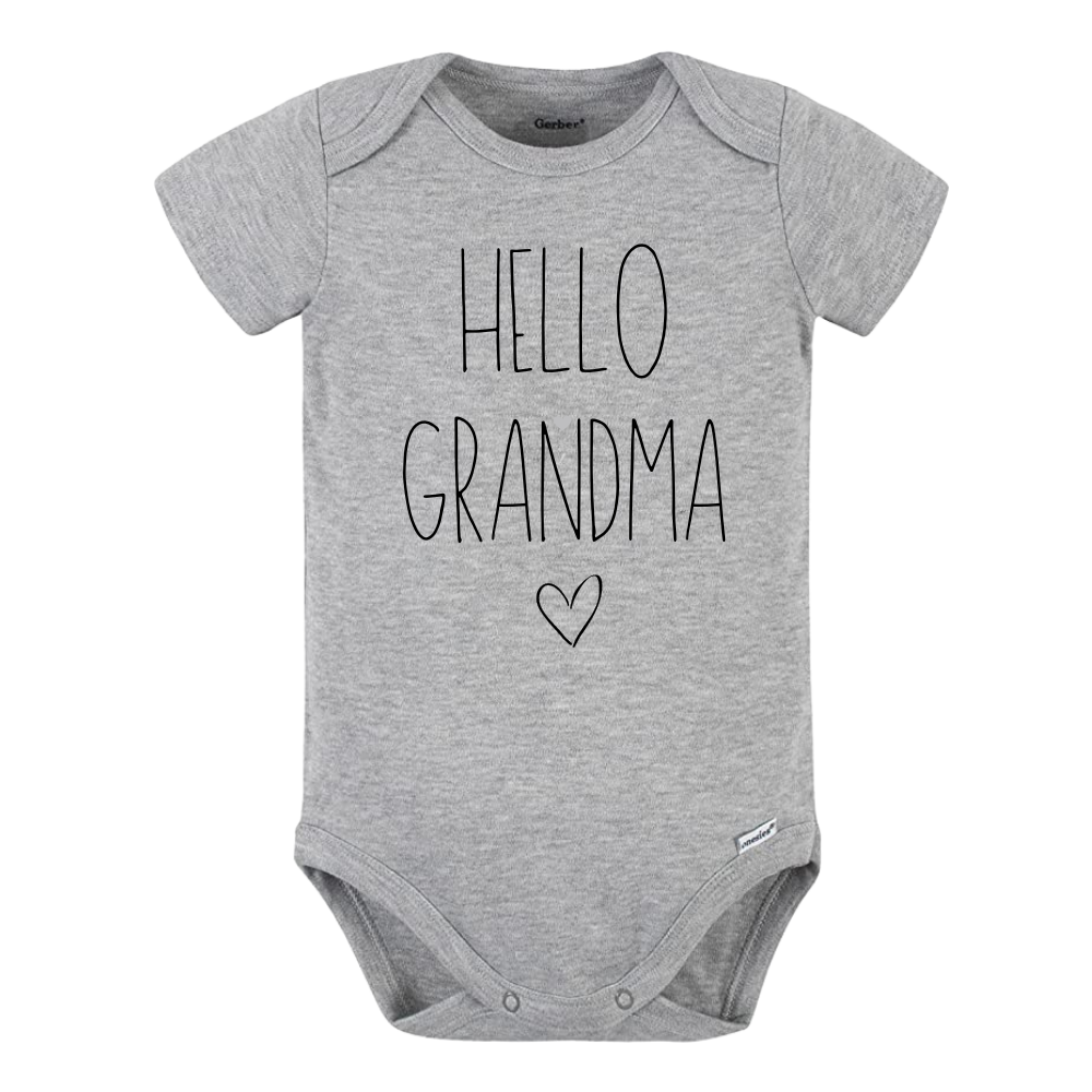 Baby Onesie® Hello Grandma Baby Clothing for Baby Shower Gift for Grandma