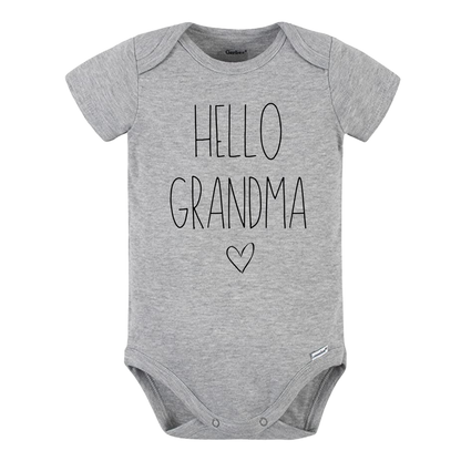 Baby Onesie® Hello Grandma Baby Clothing for Baby Shower Gift for Grandma