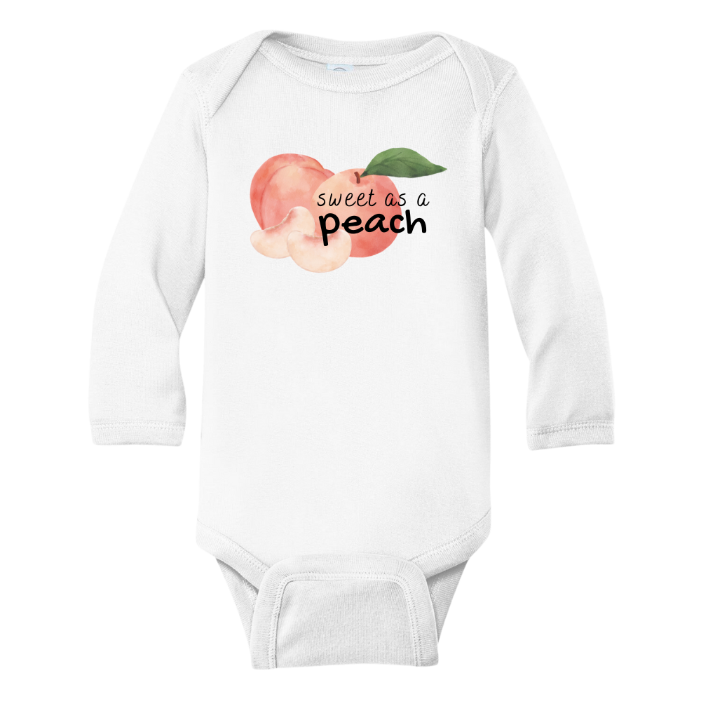 Kids Tshirt Baby Onesie® Sweet As A Peach Baby Bodysuit Newborn Outfit Baby Shower