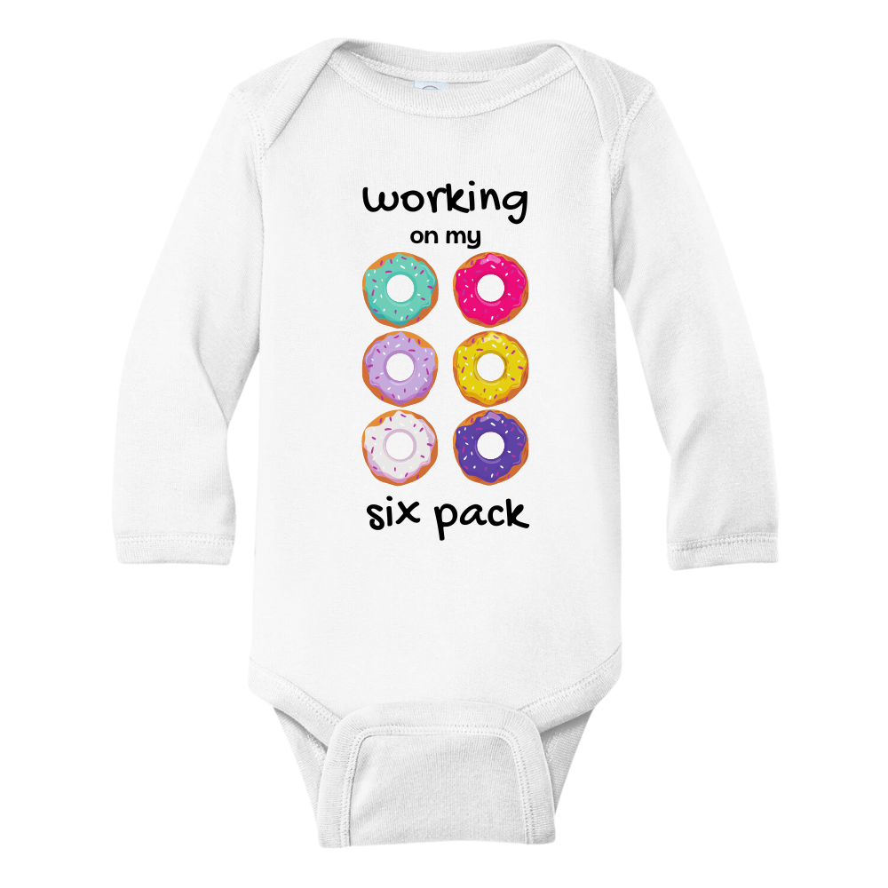 Donut Kids Tshirt Baby Onesie® Working On My Six Pack Baby Bodysuit Newborn Outfit