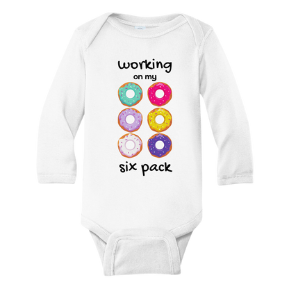 Donut Kids Tshirt Baby Onesie® Working On My Six Pack Baby Bodysuit Newborn Outfit