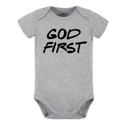 Baby Onesie® God First Religious Baby Infant Clothing for Baby Shower Gift