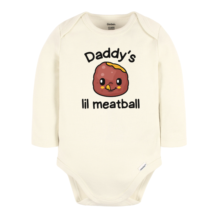 Personalized Baby Onesies® Funny Meatball Baby Bodysuit for Newborn Outfit for Baby Shower Gift Custom Baby Gift Father's Day Gift Ideas